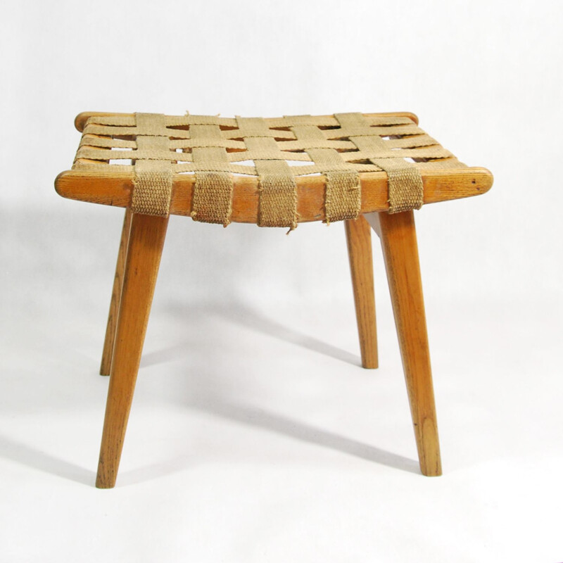 Modernistic stool with braided seat, Germany 1960