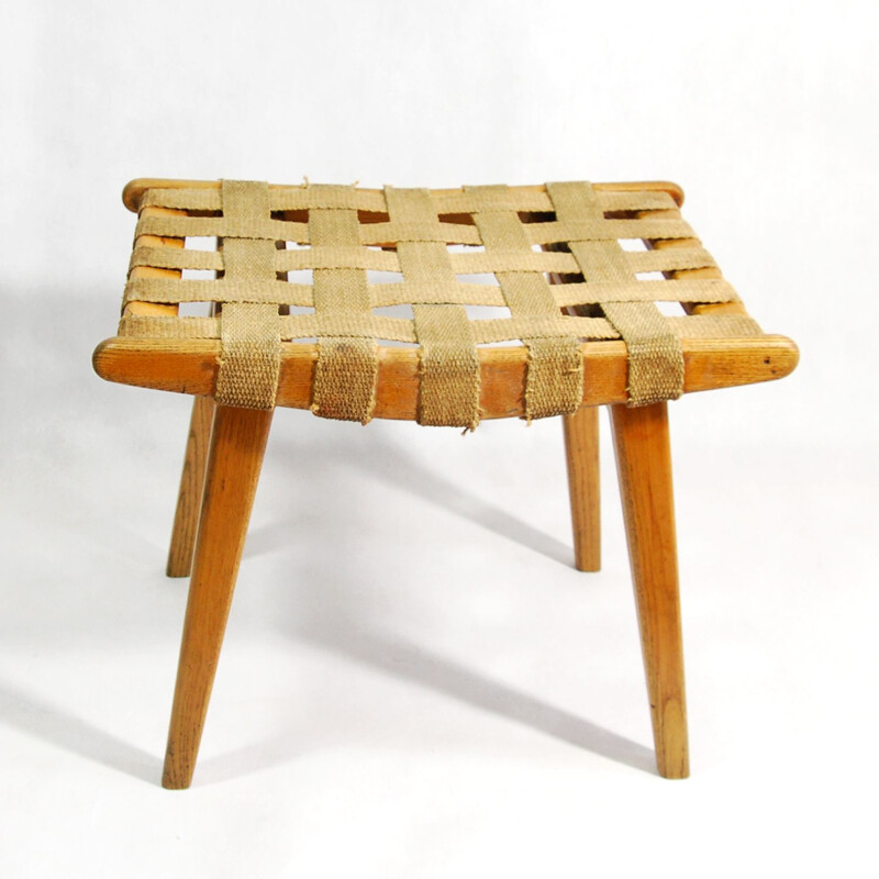 Modernistic stool with braided seat, Germany 1960