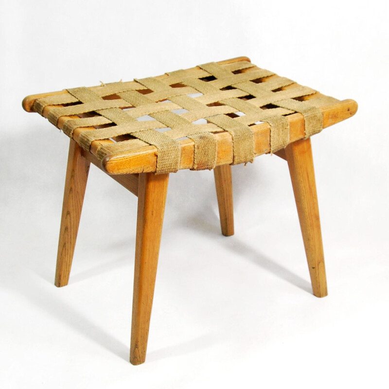 Modernistic stool with braided seat, Germany 1960