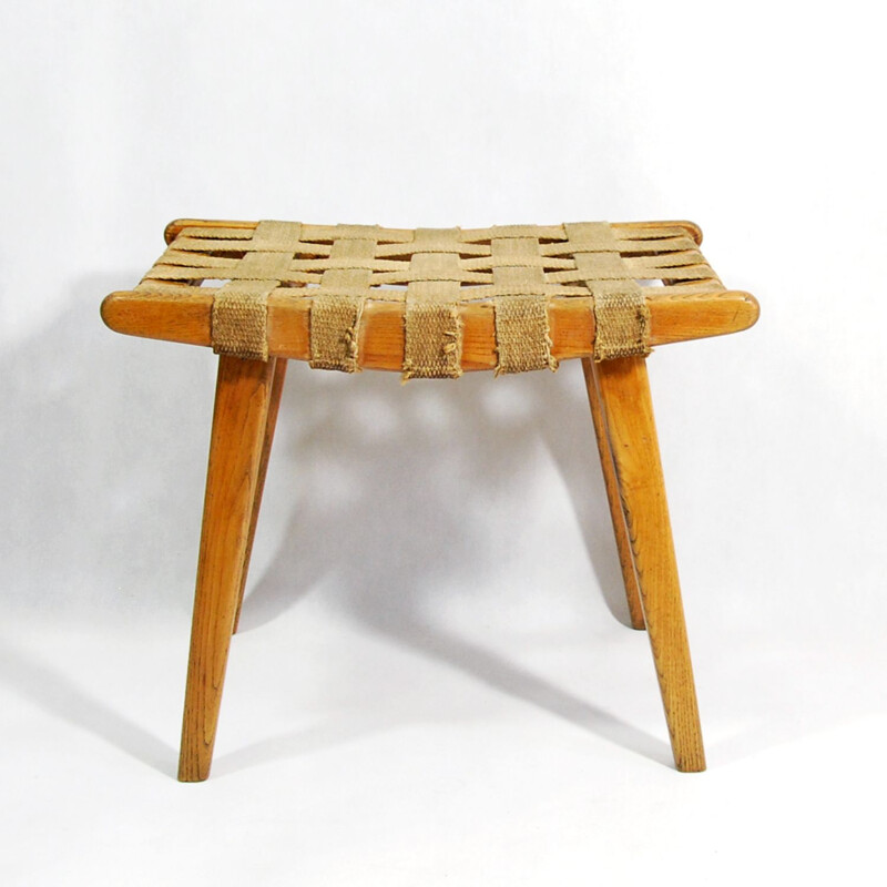 Modernistic stool with braided seat, Germany 1960