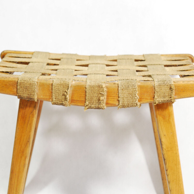 Modernistic stool with braided seat, Germany 1960