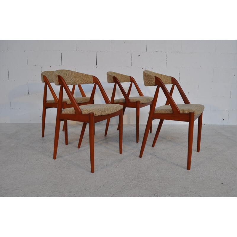 4 chairs in teak, Kai KRISTIANSEN - 1960s