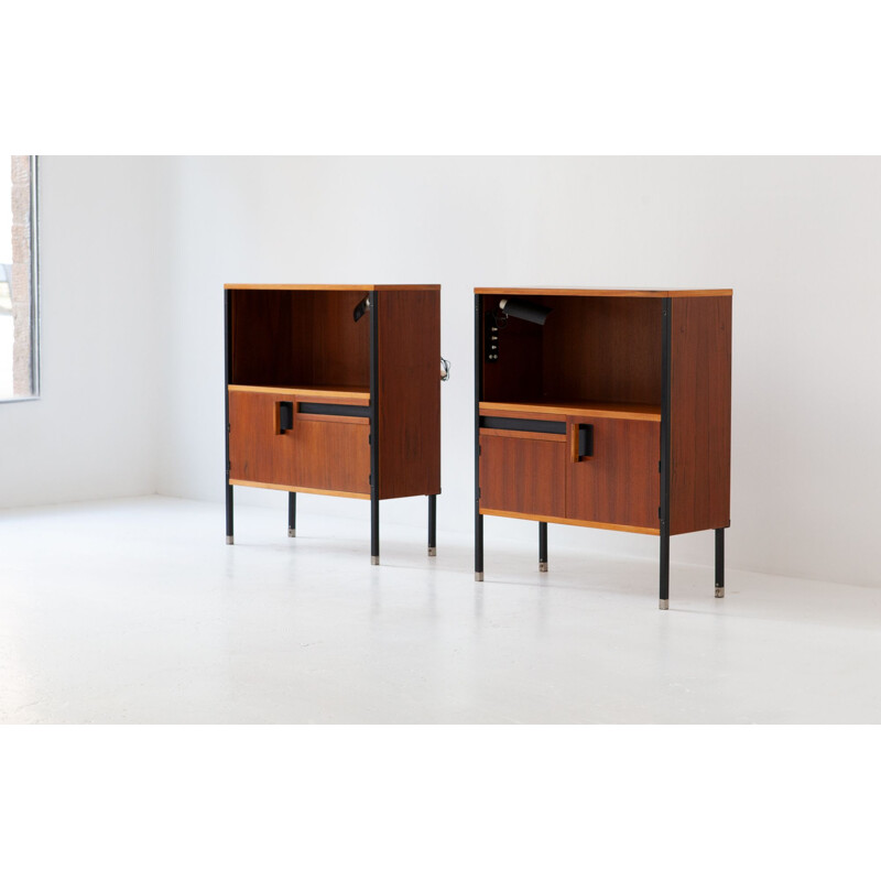 Nightstands by Ico Parisi for MIM with Gino Sarfatti Lamps, 1958