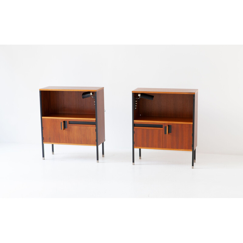 Nightstands by Ico Parisi for MIM with Gino Sarfatti Lamps, 1958