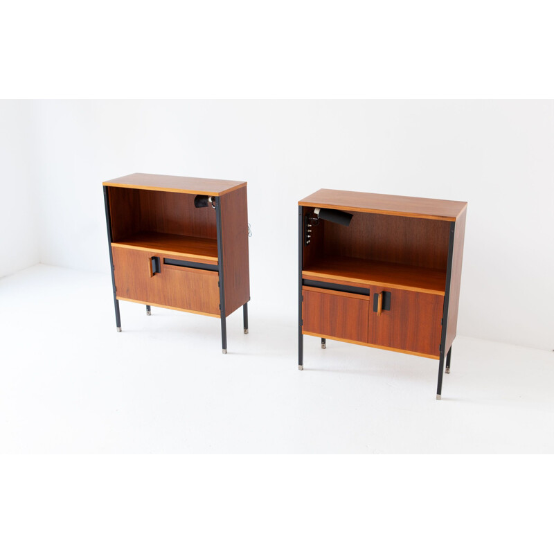 Nightstands by Ico Parisi for MIM with Gino Sarfatti Lamps, 1958