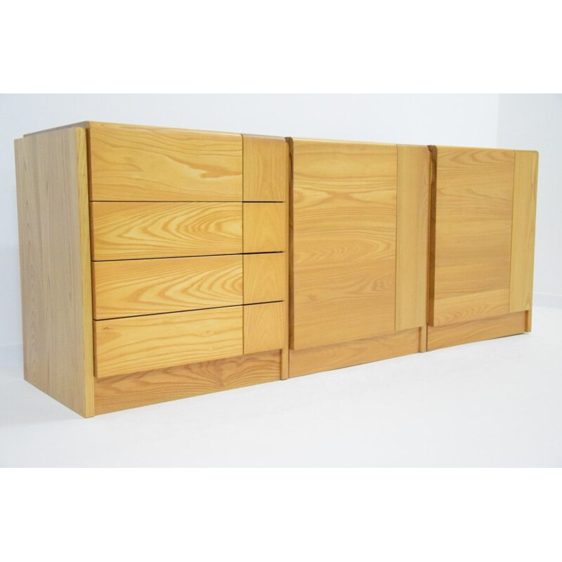 Vintage solid Elm sideboard, 1980