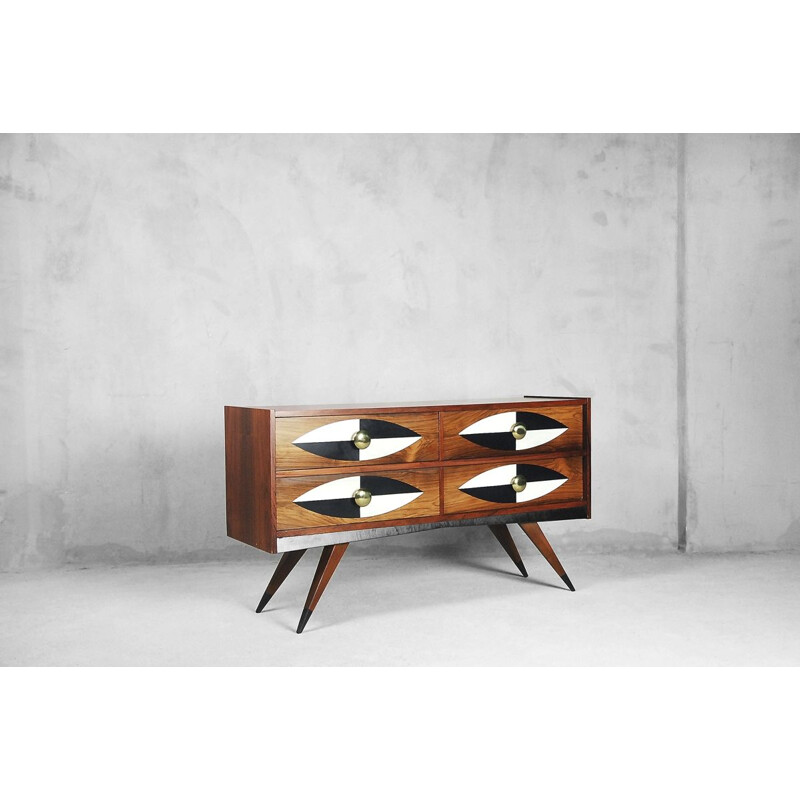 Rosewood suédoise vintage commode par Glas AB & Trä, 1960