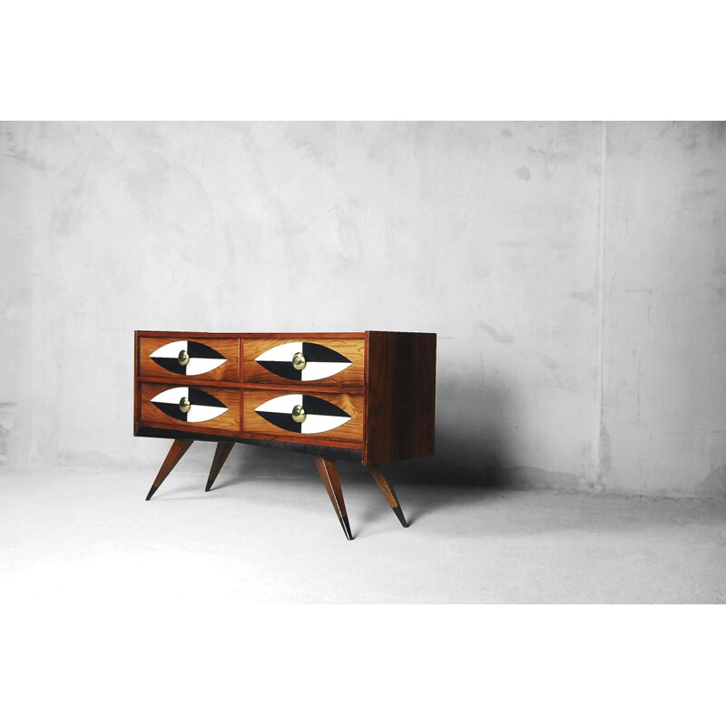 Rosewood suédoise vintage commode par Glas AB & Trä, 1960