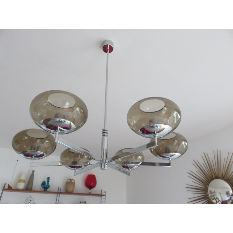 Lustre vintage "Gaetano SCIOLARI" chandelier 1970 