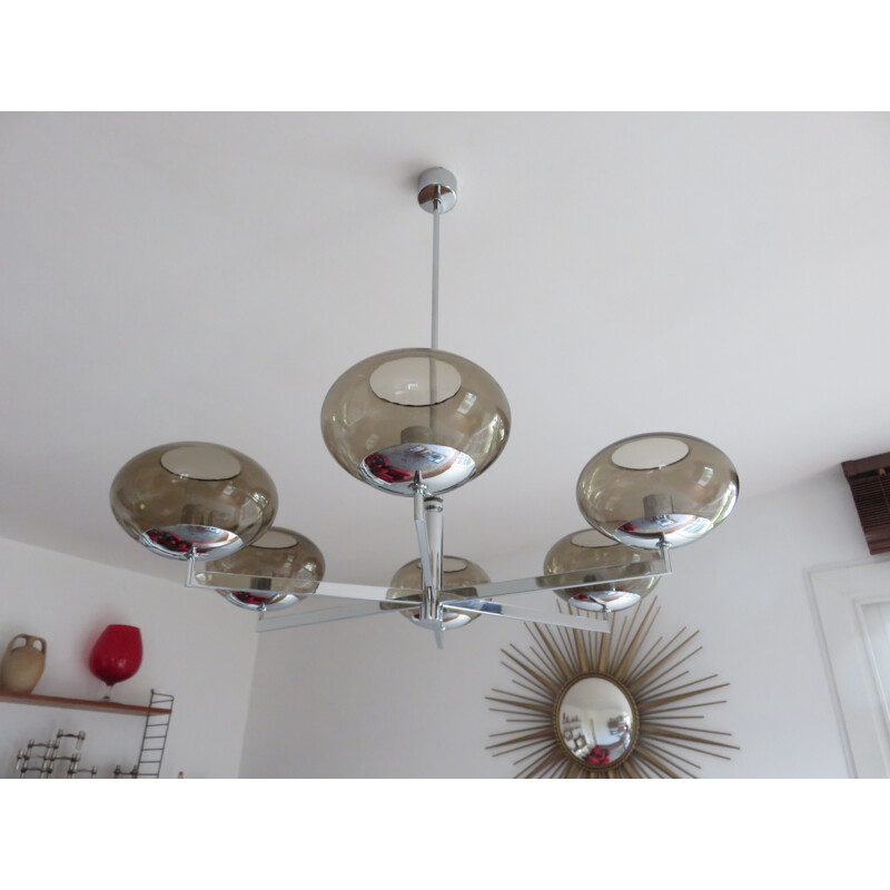 Lustre vintage "Gaetano SCIOLARI" chandelier 1970 