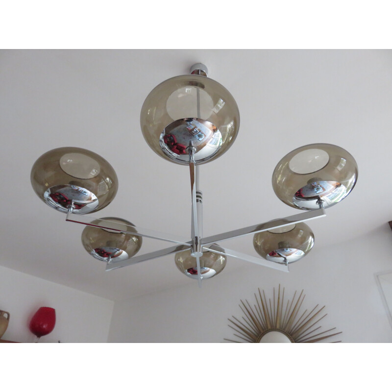 Lustre vintage "Gaetano SCIOLARI" chandelier 1970 