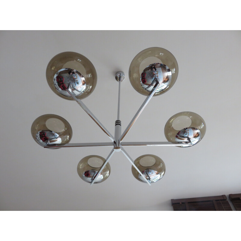 Lustre vintage "Gaetano SCIOLARI" chandelier 1970 