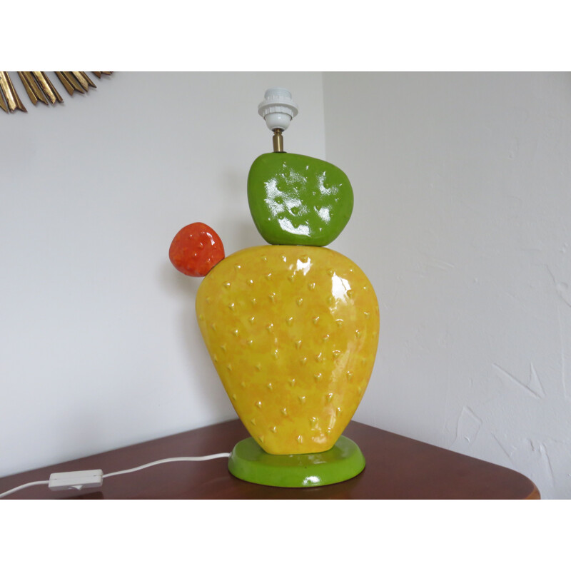 Vintage lamp foot  "CACTUS" Francois Chatain 1970