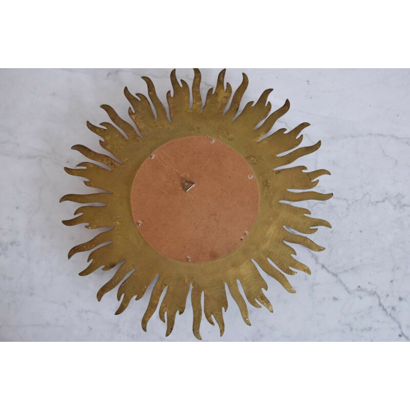 Vintage sunburst convex mirror 1970