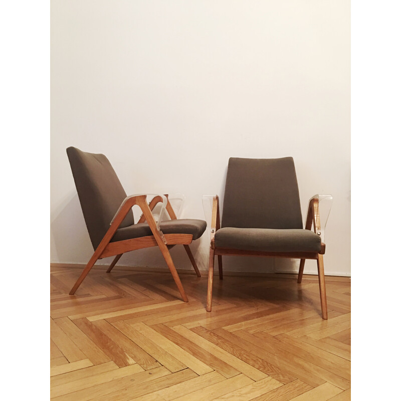Set of 2 vintage armchairs by Frantisek Jirak