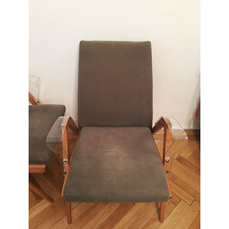 Suite de 2 fauteuils vintage par Frantisek Jirak