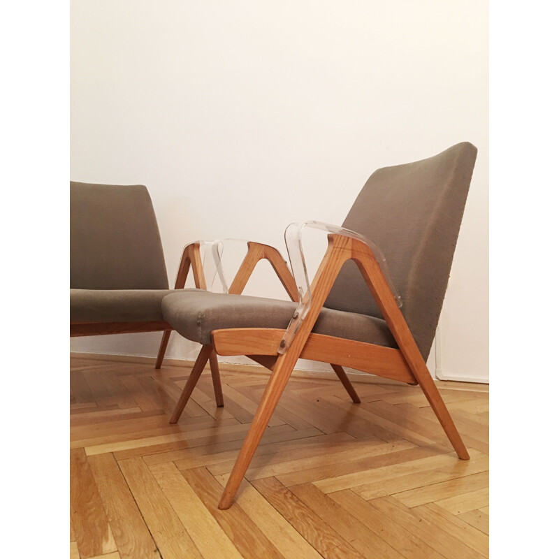 Set of 2 vintage armchairs by Frantisek Jirak