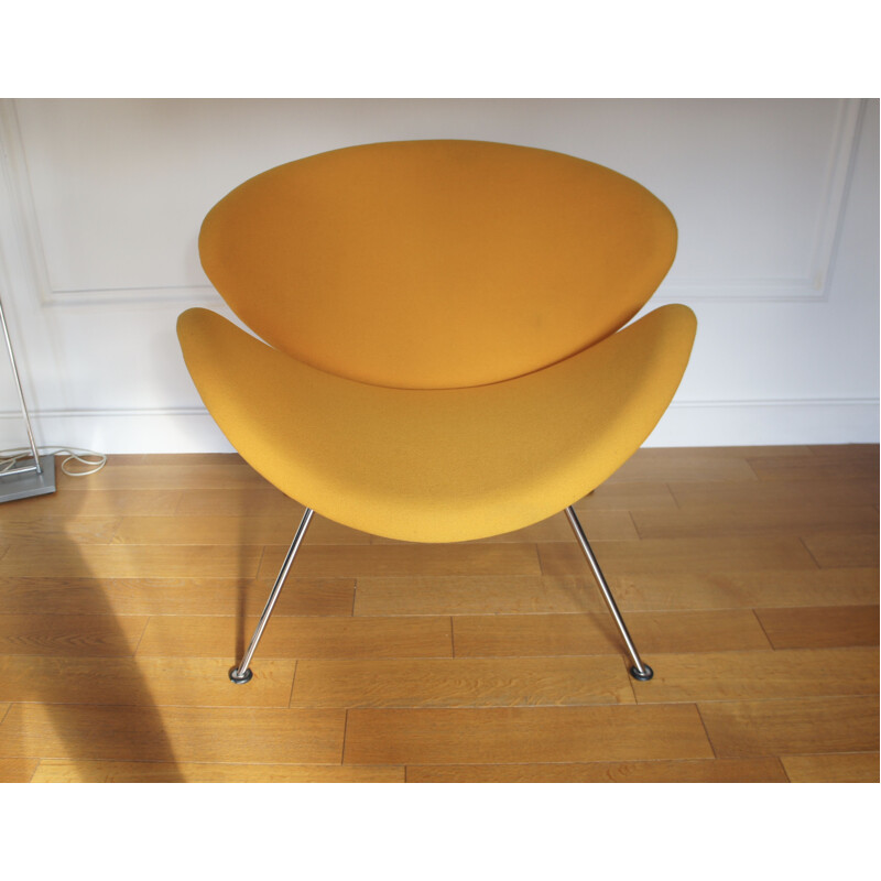 Vintage yellow Slice chair by Pierre Paulin