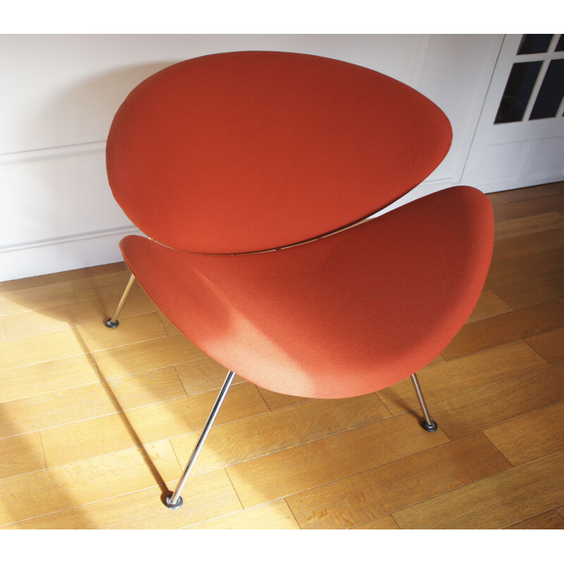 Vintage orange Slice chair by Pierre Paulin