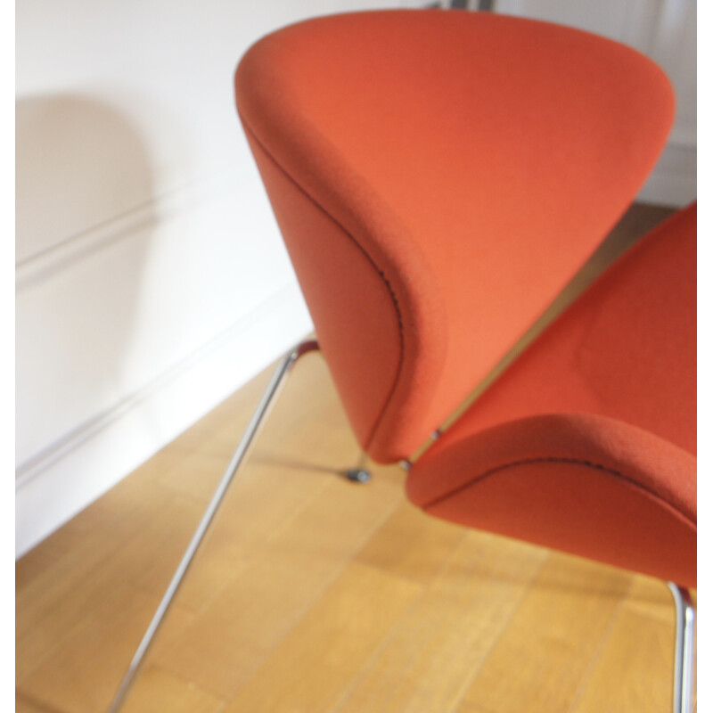 Vintage orange Slice chair by Pierre Paulin