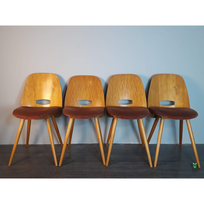 Set of 4 vintage chairs by Jirak by TATRA