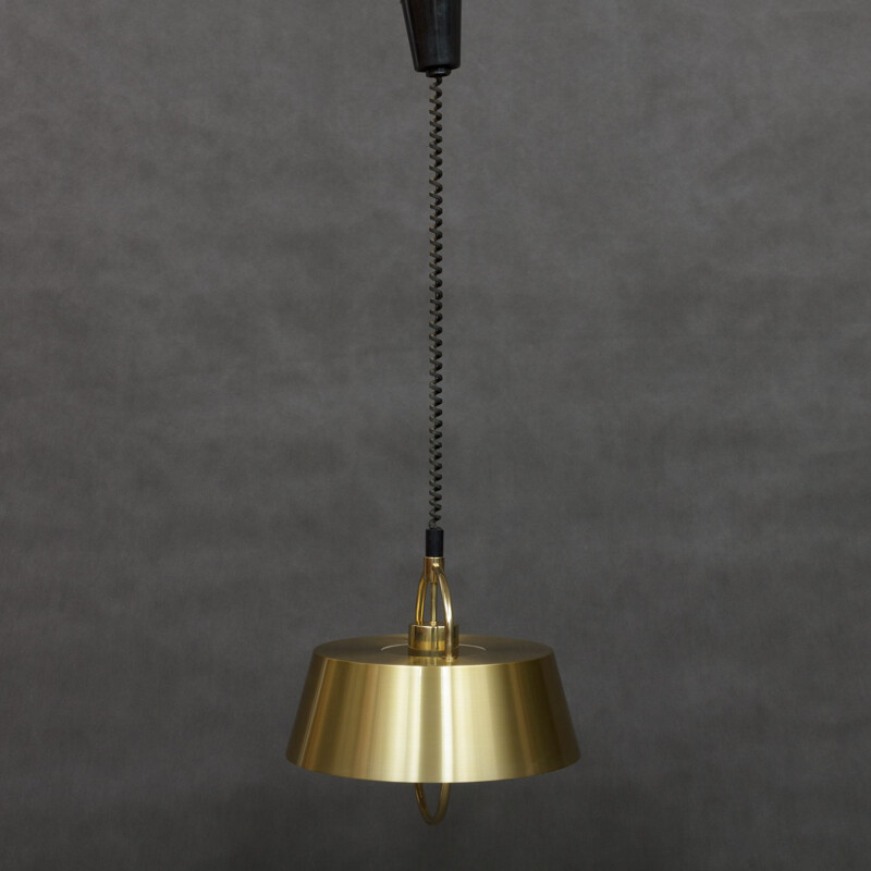 Vintage hanging lamp by Jo Hammerborg in brass