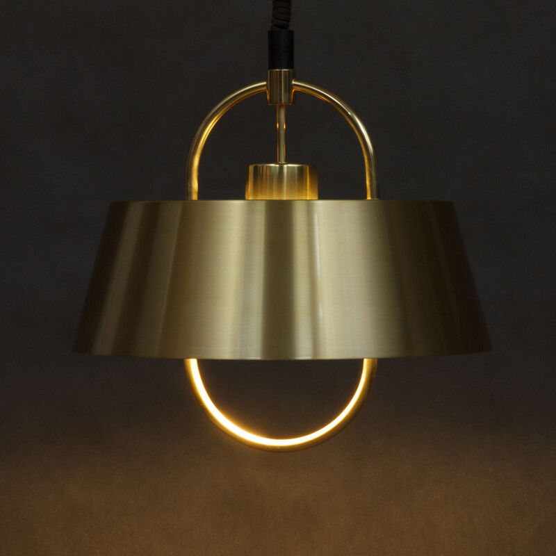 Vintage hanging lamp by Jo Hammerborg in brass