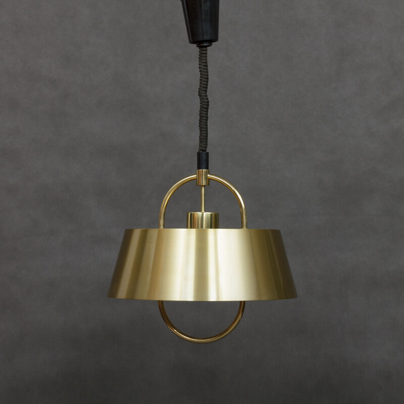 Vintage hanging lamp by Jo Hammerborg in brass