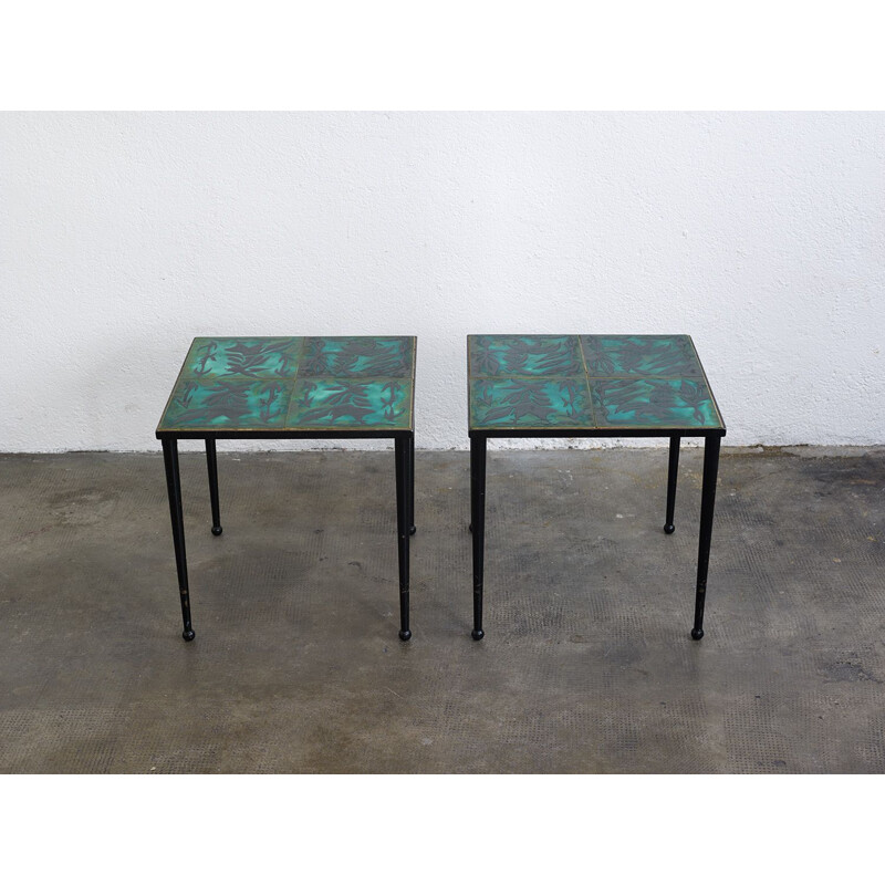 Paire de tables d'appoint de Jean Lurçat 1960