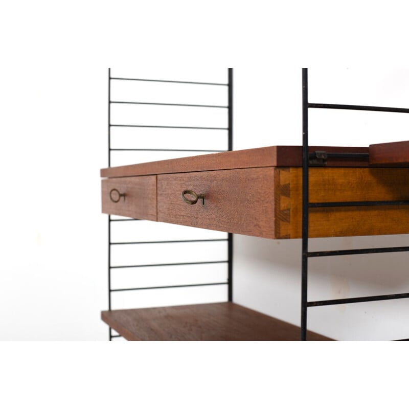 String Shelf System in teak by Kajsa & Nils Nisse Strinning 1950