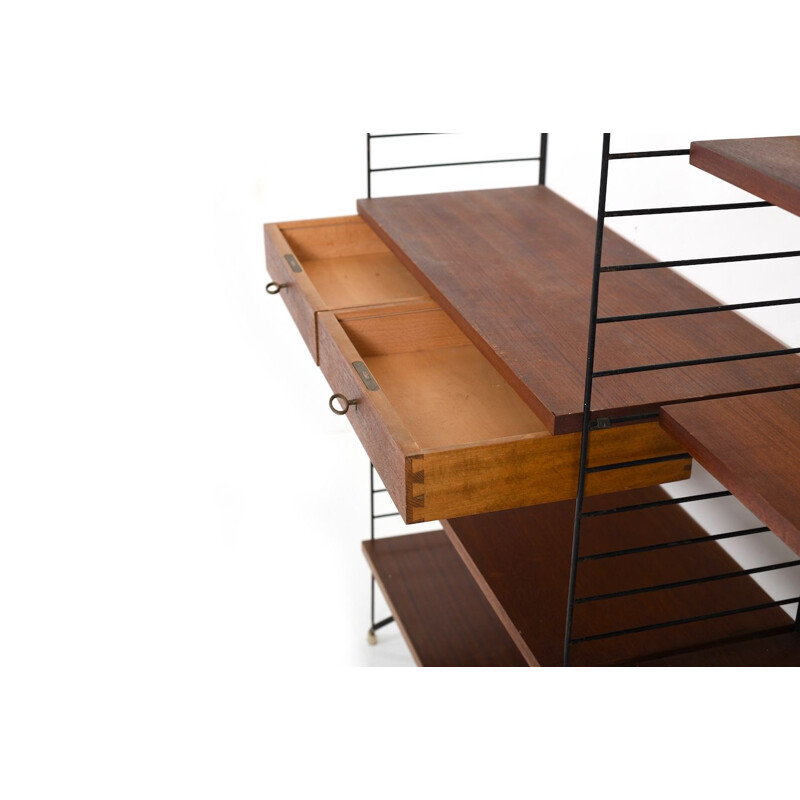 String Shelf System in teak by Kajsa & Nils Nisse Strinning 1950