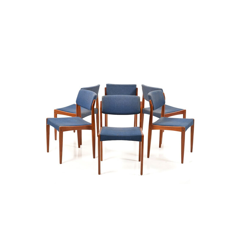 Set of 6 Teak Dining Chairs by Henry W. Klein for Bramin