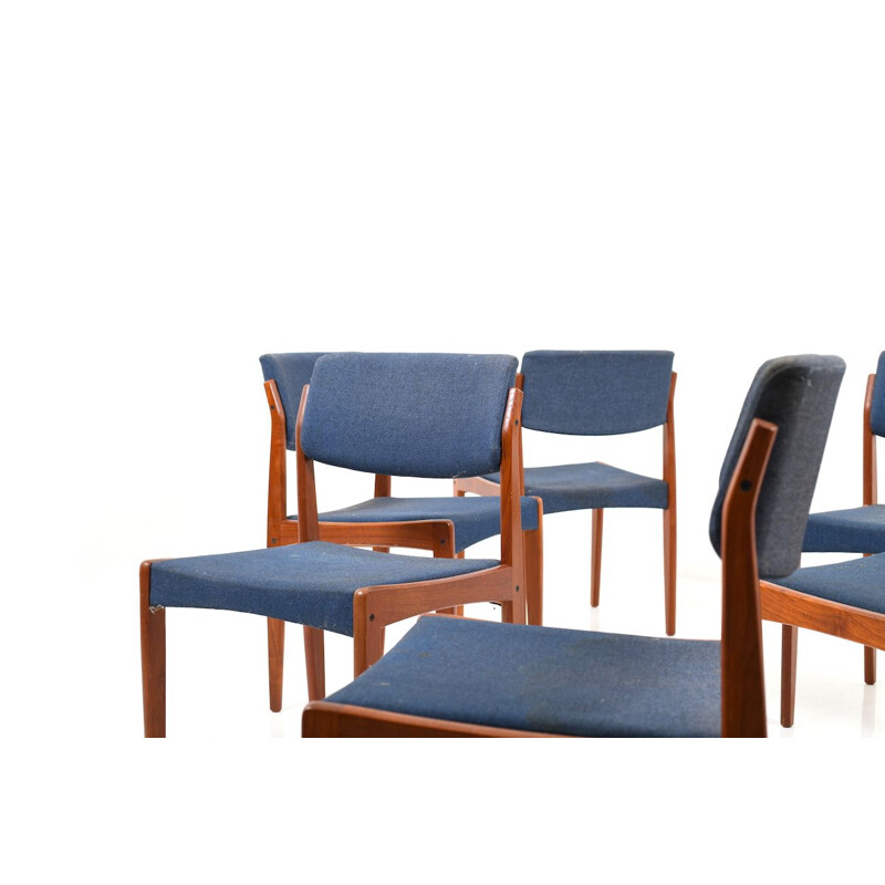 Set of 6 Teak Dining Chairs by Henry W. Klein for Bramin