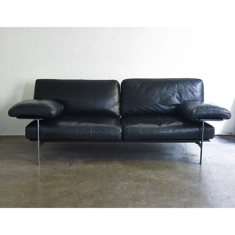 Black leather Diesis sofa for Antonio Citterio - B & B Italia, 1979