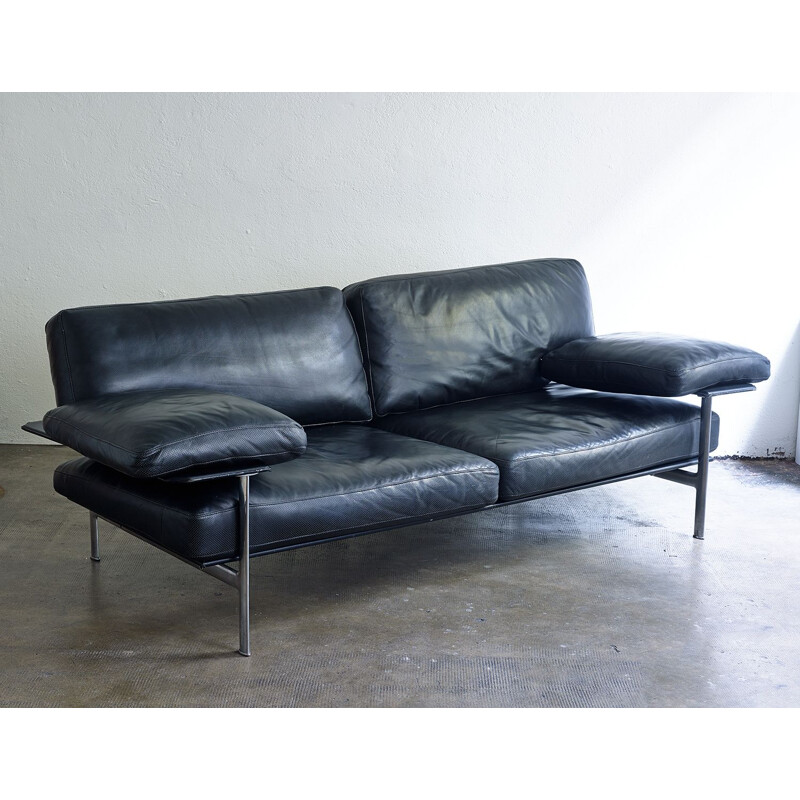 Black leather Diesis sofa for Antonio Citterio - B & B Italia, 1979