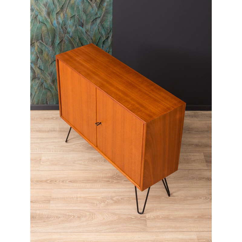 Vintage chest of drawers for Heinrich Riestenpatt in teak and steel 1960s