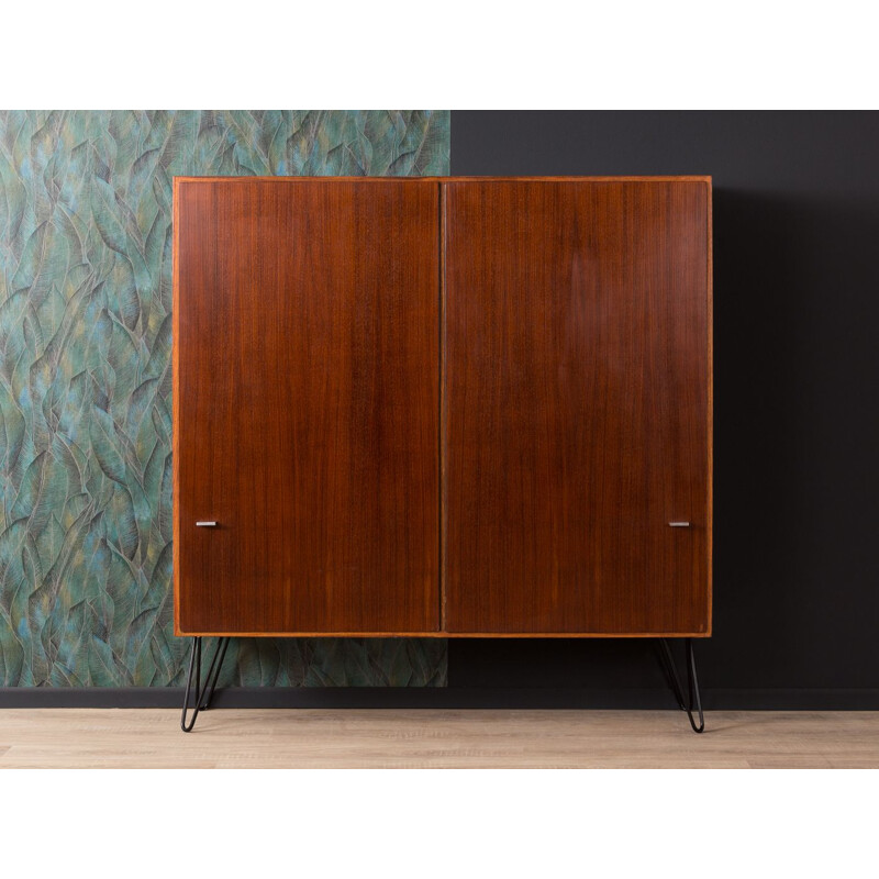 Vintage shoe cabinet in rosewood and steel 1950s