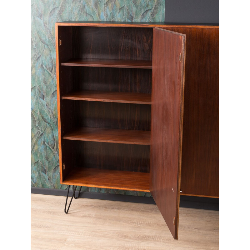Vintage shoe cabinet in rosewood and steel 1950s
