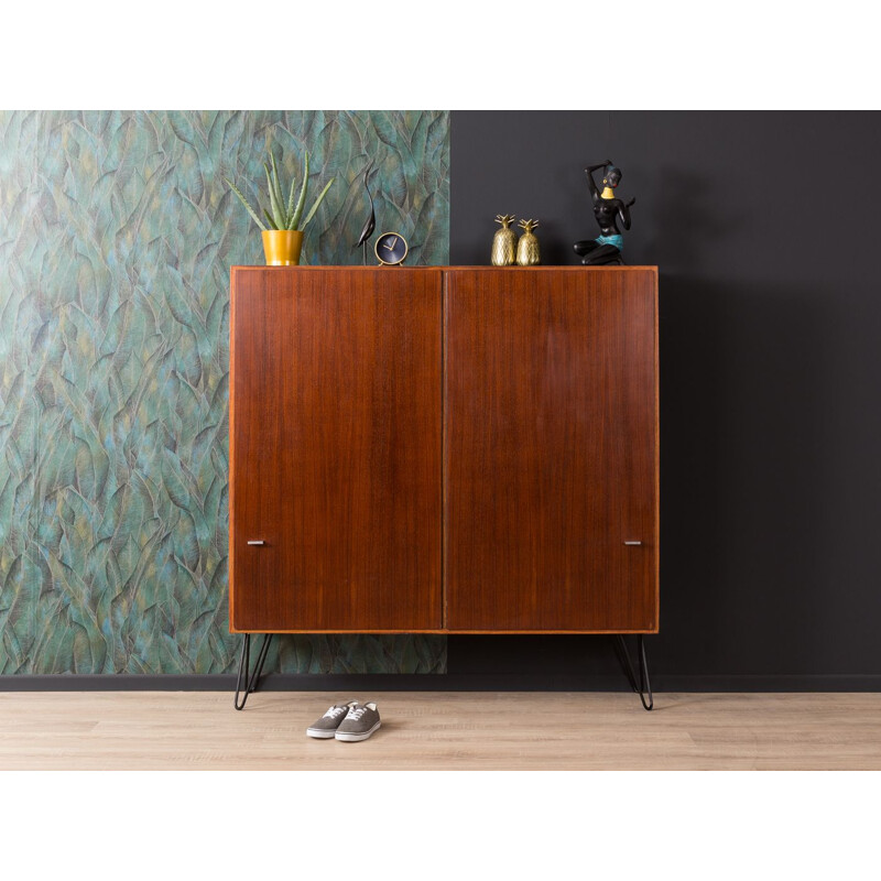 Vintage shoe cabinet in rosewood and steel 1950s