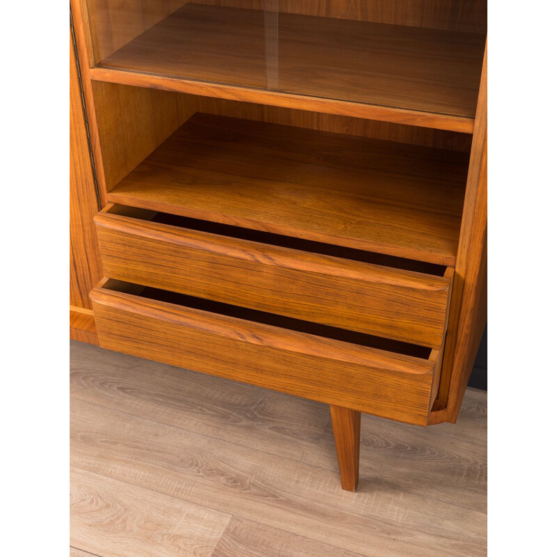 Vintage german sideboard in walnut and glass 1960