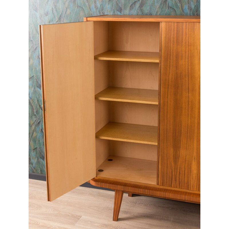 Vintage german sideboard in walnut and glass 1960