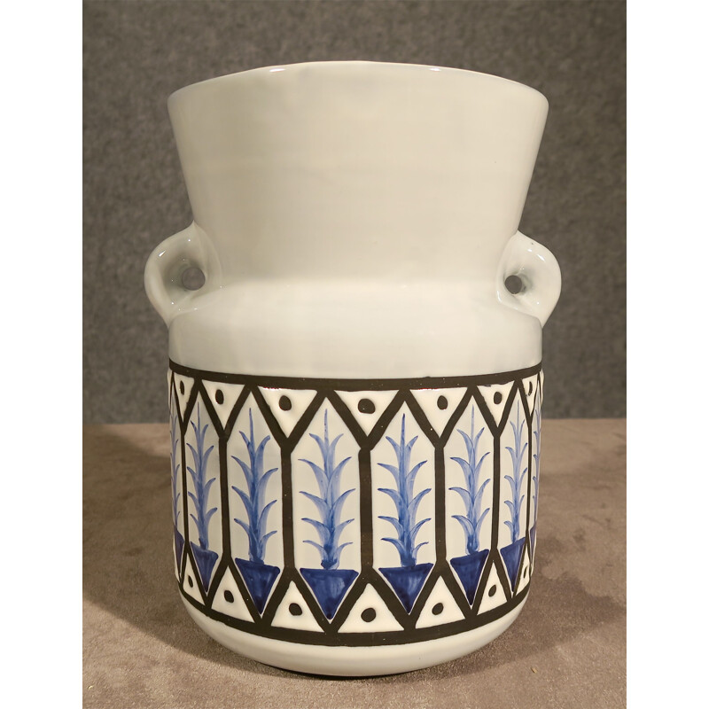 Vase vintage à anses René Capron 1950