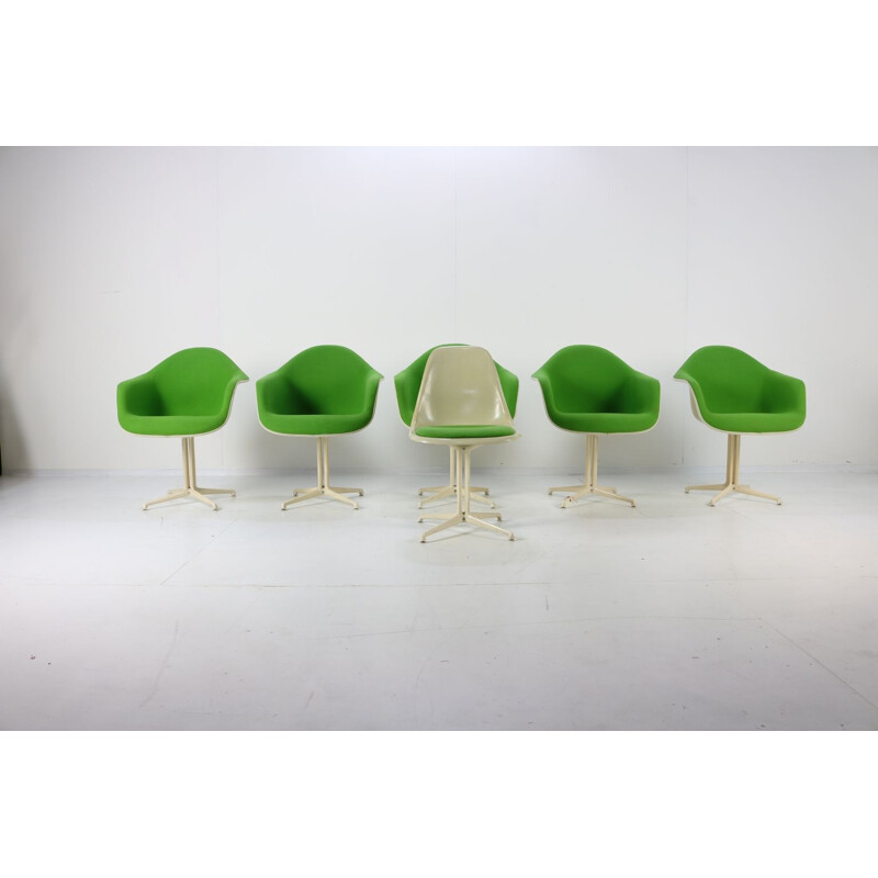 Set of 5 vintage shell armchairs and 1 chair La Fonda DAL by Eames