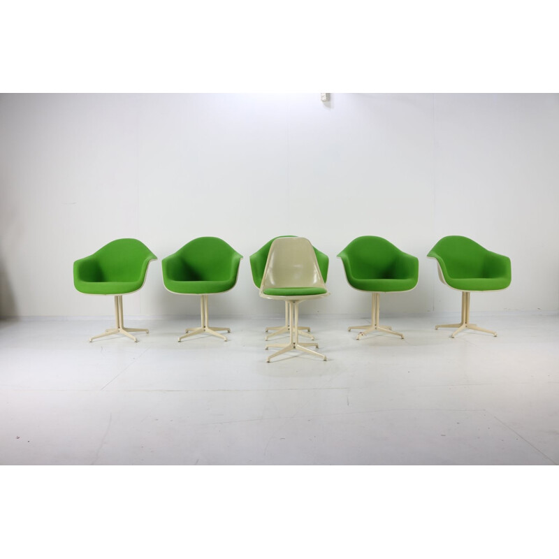 Set of 5 vintage shell armchairs and 1 chair La Fonda DAL by Eames