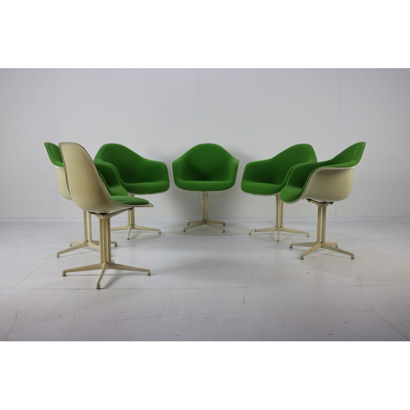 Set of 5 vintage shell armchairs and 1 chair La Fonda DAL by Eames