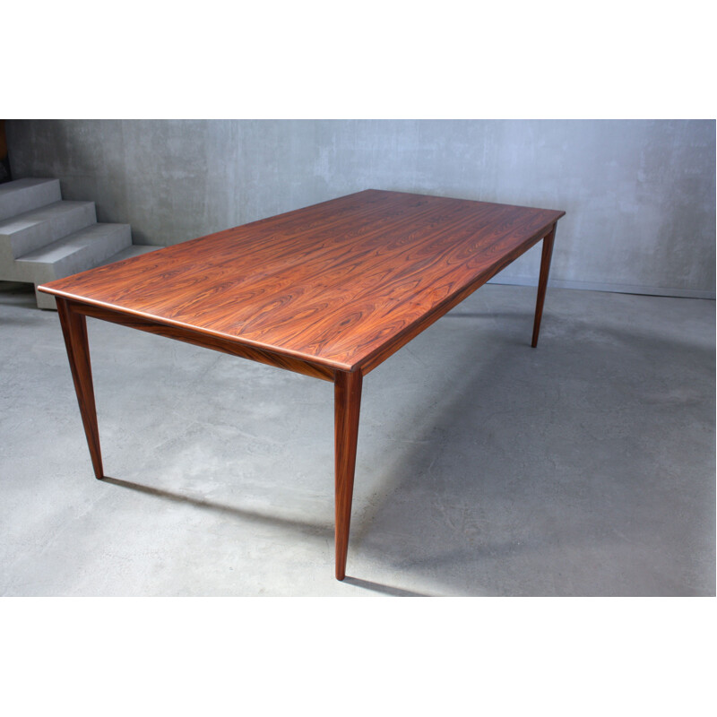 Vintage large Danish rosewood dining table