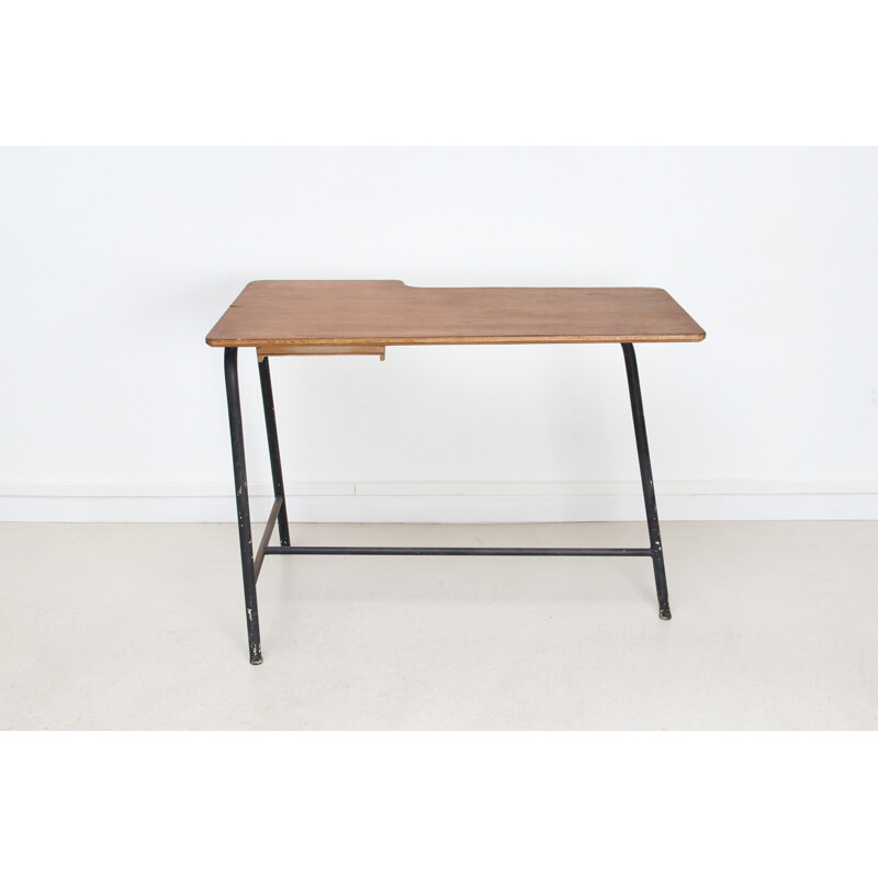 Tripod desk in wood and metal, Jacques HITIER - 1950s