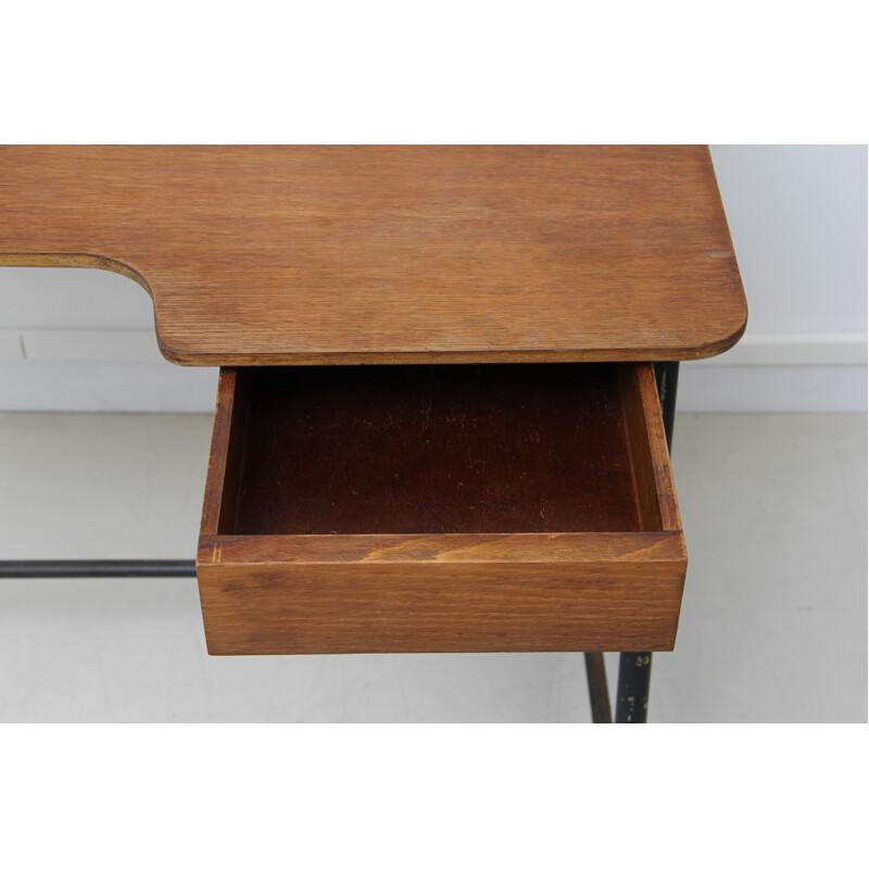 Tripod desk in wood and metal, Jacques HITIER - 1950s