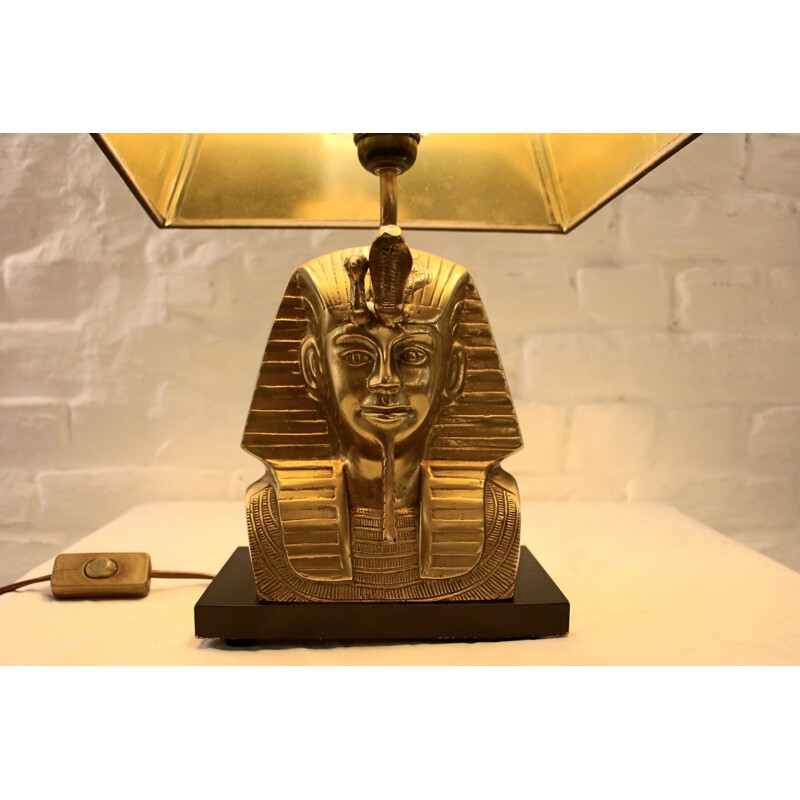 Vintage Pharaon lamp in solid brass