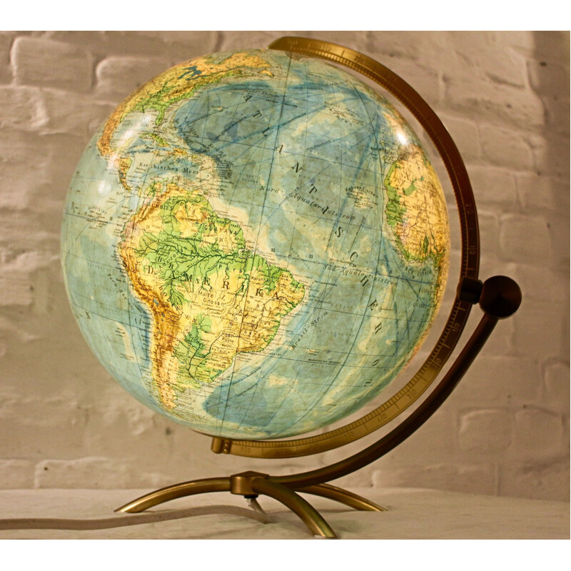 Lampe vintage globe en verre allemande par Columbus